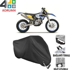 Autoes Husaberg FE 250 Siyah Bağlantı ve Kilit Uyumlu Motosiklet Brandası