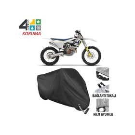 Autoes Husqvarna FC 250 Siyah Kilit Uyumlu Motosiklet Brandası