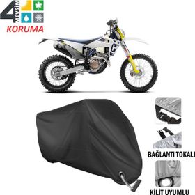 Autoes Husqvarna FE 250 Siyah Kilit Uyumlu Motosiklet Brandası