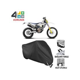 Autoes Husqvarna FE 250 Siyah Kilit Uyumlu Motosiklet Brandası