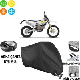 Autoes Husqvarna FE 450 Siyah Kilit Uyumlu Motosiklet Brandası