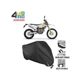 Autoes Husqvarna FE 450 Siyah Kilit Uyumlu Motosiklet Brandası