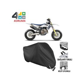 Autoes Husqvarna FS 450 Siyah Kilit Uyumlu Motosiklet Brandası