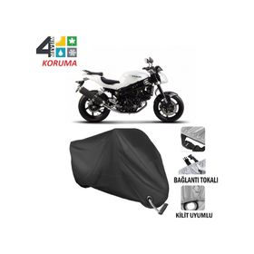 Autoes Hyosung GT 650 Naked Siyah Kilit Uyumlu Motosiklet Brandası