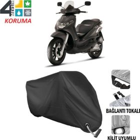 Autoes Piaggio Beverly 250 Siyah Kilit Uyumlu Motosiklet Brandası
