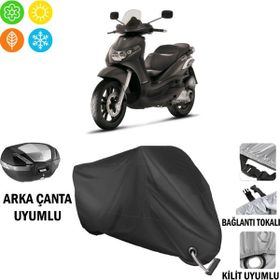 Autoes Piaggio Beverly 250 Siyah Kilit Uyumlu Motosiklet Brandası