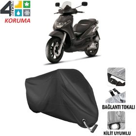 Autoes Piaggio Beverly 250 Siyah Kilit Uyumlu Motosiklet Brandası