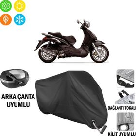 Autoes Piaggio Beverly 500 Siyah Kilit Uyumlu Motosiklet Brandası
