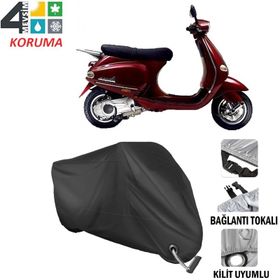 Autoes Piaggio ET4 150 Siyah Kilit Uyumlu Motosiklet Brandası