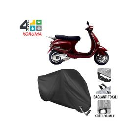 Autoes Piaggio ET4 150 Siyah Kilit Uyumlu Motosiklet Brandası