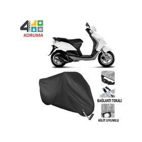 Autoes Piaggio Fly 150 Siyah Kilit Uyumlu Motosiklet Brandası