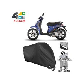 Autoes Piaggio Liberty 200 Siyah Kilit Uyumlu Motosiklet Brandası