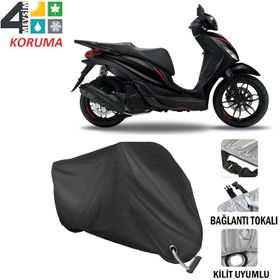 Autoes Piaggio Medley 150 Siyah Bağlantı ve Kilit Uyumlu Motosiklet Brandası