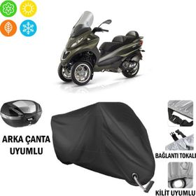 Autoes Piaggio MP3 250 Siyah Kilit Uyumlu Motosiklet Brandası