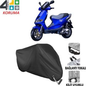Autoes Piaggio Skipper 150 Siyah Bağlantı ve Kilit Uyumlu Motosiklet Brandası