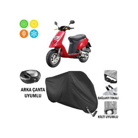 Autoes Piaggio Typhoone 80 Siyah Kilit Uyumlu Motosiklet Brandası