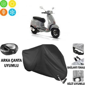 Autoes Piaggio Vespa 150 Siyah Kilit Uyumlu Motosiklet Brandası