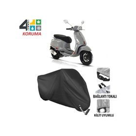 Autoes Piaggio Vespa 150 Siyah Kilit Uyumlu Motosiklet Brandası
