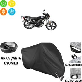 Autoes Yuki YK125 Siyah Arka Çanta Tokalı ve Kilit Uyumlu Motosiklet Brandası