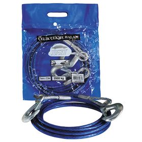 Autokit 2 Ton 6 mm x 3.5 m Çelik Çekme Halatı
