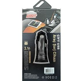 Autokit 3.1 A Tek Başlık 2 USB Girişi Metal Araç Şarjı