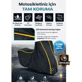 Autolion Arora Vesta 50 Siyah Sarı Dikişli Kilitli Motor Brandası
