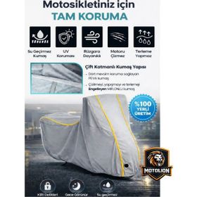 Autolion Honda CBF 600 Gri Sarı Dikişli Kilitli Su Geçirmez Motor Brandası