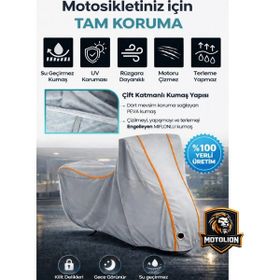 Autolion Vespa Primavera 50 Topcaseli Gri Turuncu Dikişli Kilitli Motor Brandası