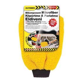 Automix Bikomponent Mikrofiber 20x25 cm Sarı Köpürtme ve Parlatma Eldiveni