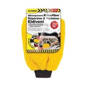 Automix Bikomponent Mikrofiber 20x25 cm Sarı Köpürtme ve Parlatma Eldiveni