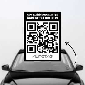 AutoTag Qr Kodlu İçten Yapıştırmalı Araç Camı Akıllı Etiketi