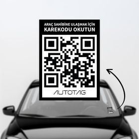AutoTag Qr Kodlu İçten Yapıştırmalı Araç Camı Akıllı Etiketi