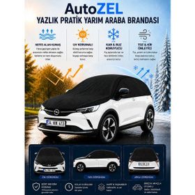 Autozel Audi A1 Hatchback 2014-2018 Siyah Uyumlu UV Korumalı Yazlık Pratik Yarım Araba Brandası