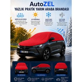 Autozel Audi A1 Sportback 2012-2014 Kırmızı Uyumlu UV Korumalı Yazlık Pratik Yarım Araba Brandası