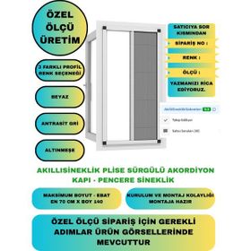 AV Akıllı Pileli Plise Sürgülü Alüminyum 70x140 cm Beyaz Akordiyon Pencere Sinekliği