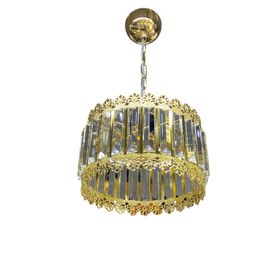Avanos Kristal 3'lü Gold Renk Salon Avizesi