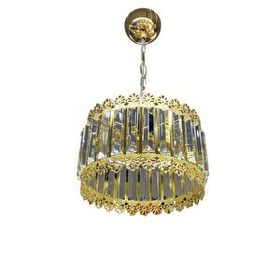Avanos Kristal 3'lü Gold Renk Salon Avizesi