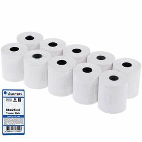 Avansas 56 mm x 25 mt 10'lu Paket 55 gr Pos Rulosu