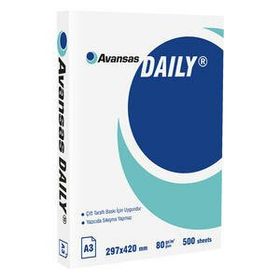 Avansas 80 gr 1 Paket 500 Sayfa Daily A3 Fotokopi Kağıdı