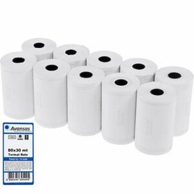 Avansas 80 mm x 30 mt 10'lu Paket 55 gr Pos Rulosu