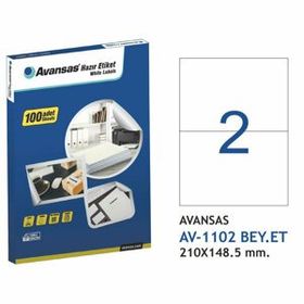 Avansas AV-1102 210x148.5 mm 2'li Beyaz Etiket
