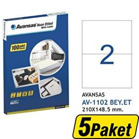Avansas AV-1102 Beyaz 210x148.5 mm 2'li 5 Adet Etiket
