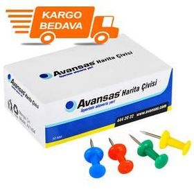 Avansas AV1494 50'li Kutu Renkli Harita Çivisi