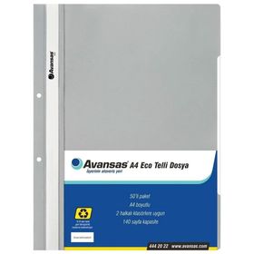 Avansas Eco A4 Boyut 50'li Gri Telli Dosya