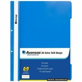 Avansas Extra Telli Mavi A4 Boyut 50'li Paket Dosya