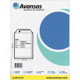 Avansas Formula 100 gr 33 cm x 45 cm 50'li Torba Zarf