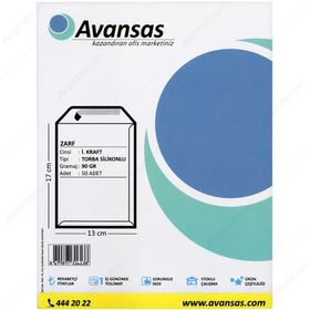 Avansas Kraft 90 gr 13 cm x 17 cm 50'li Torba Zarf