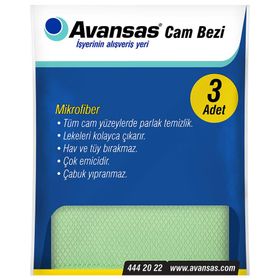Avansas Mikrofiber 3'lü Cam Bezi