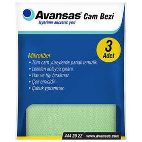 Avansas Mikrofiber 3'lü Cam Bezi