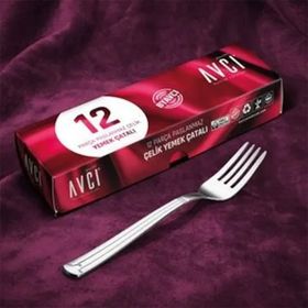 Avcı 613 Yakamoz Çelik 12'li Yemek Çatalı